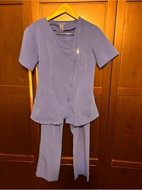 Blue scrubs top and bottom